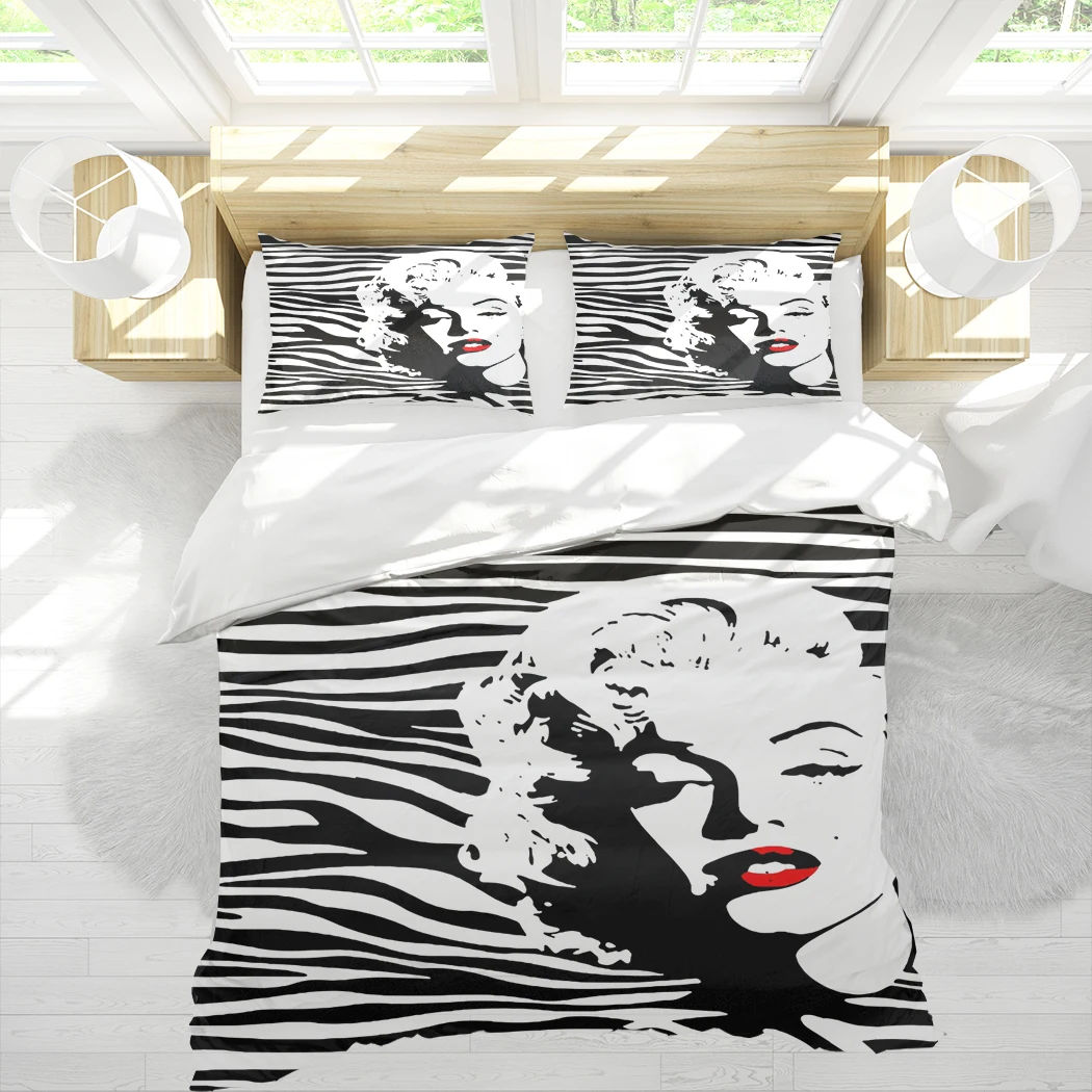 

Marilyn Monroe красивая леди 3D печать 3 шт. Комплект постельного белья пододеяльник чехол