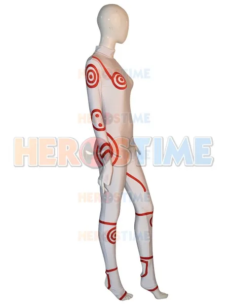 Костюм Широ Deadman Wonderland белый косплей-костюм и красный лайкра спандекс Zentai боди