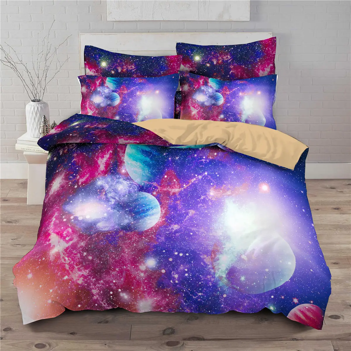 

Galaxy Bedding Set 3d Outer Space Duvet Covers With Pillowcases 2/3pc King Queen Size Luxury Comforter Quilt Covers