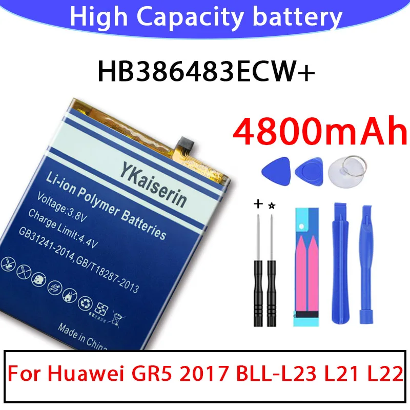 HB386483ECW + аккумулятор для Huawei GR5 2017 BLL L23 L21 L22 4800 мАч код отслеживания|Аккумуляторы