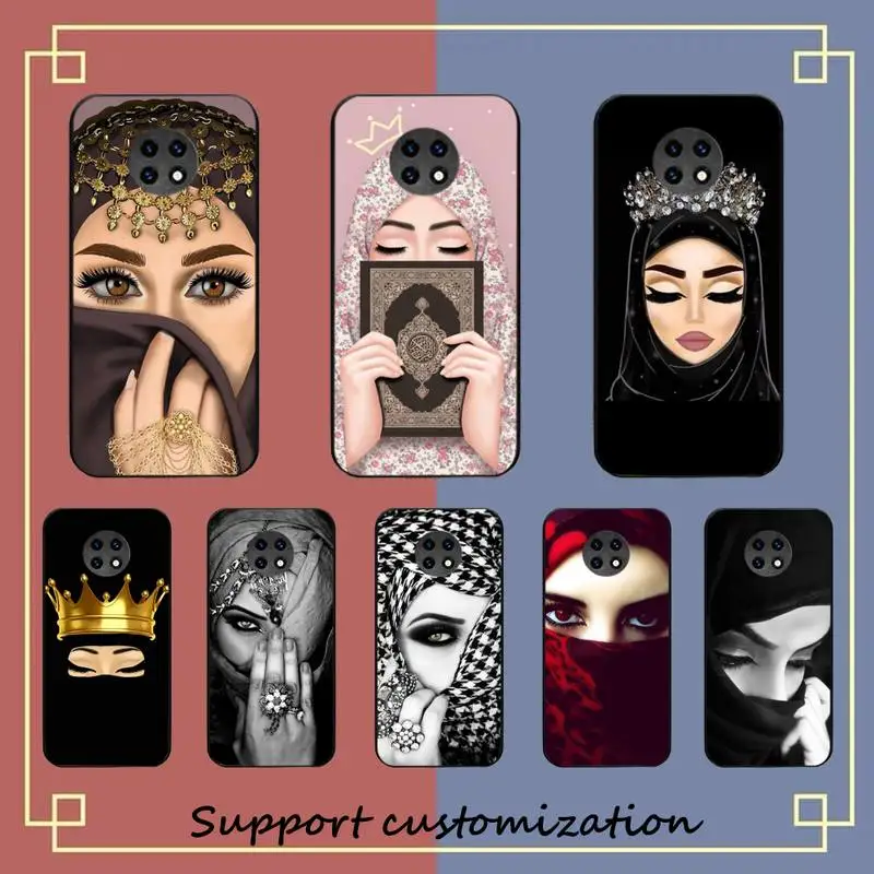 

Woman Crown Hijab Face Muslim Islamic Gril Eyes Phone Case For Xiaomi Redmi Note8A 7 5 Note8pro 8T 9Pro note6pro Funda