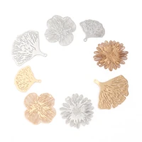 20 pcs hollow copper gingko leaf filigree stamping charms flowers charm pendants for diy necklace earring jewelry hand making