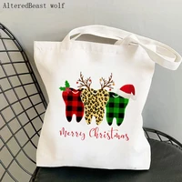 women shopper bag dental squad printed kawaii bag harajuku shopping canvas shopper bag girl christmas tote shoulder lady bag