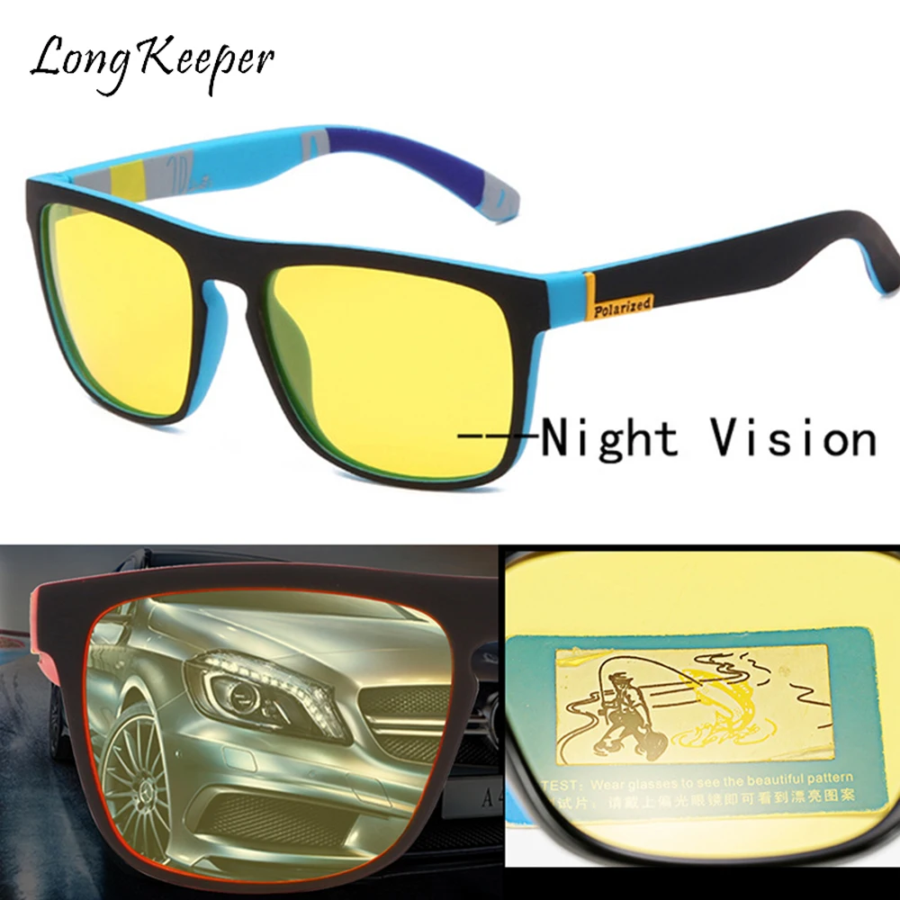 

Longkeeper Night Vision Sunglasses Men Women Polarized Sun glasses Yellow Lens Anti-Glare Night Driving Glasses UV400 Eyewear