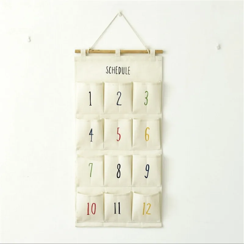 Джутовый Органайзер с надписью 12 карманов | Дом и сад