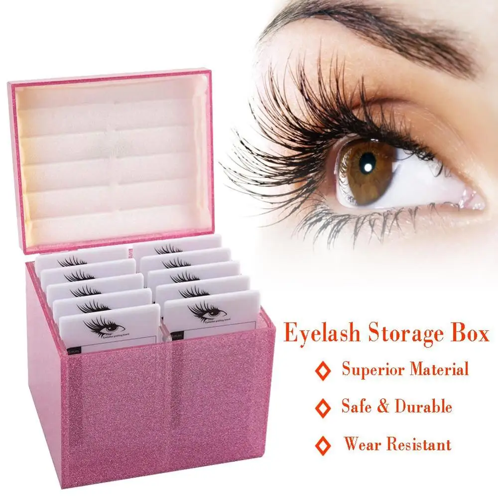 

10 Layers Eyelash Storage Box Acrylic Makeup Display Container Eyelashes Glue Pallet Holder Case Grafting Eyelash Extension Box