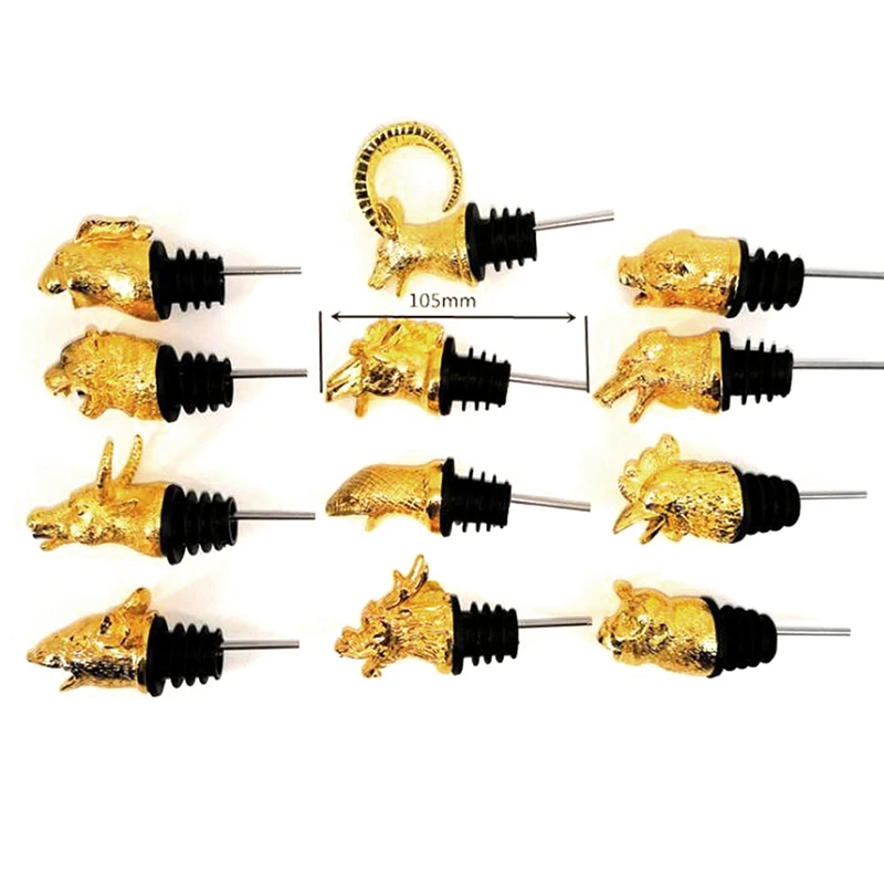 

1Pc Zinc Alloy Animals Head Wine Pourer Wine Bottle Stoppers Wine Aerators Gift Home Wine Stopper