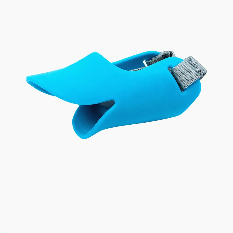 Dog Muzzle Silicone Cute Duck Mouth Mask Muzzle Bark Bite Stop Small Dog Anti-bite Masks For Dog Products Pets Accessories 1pcs - Цвет: Blue