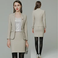 professional clothes for women 2 piece long sleeve suits formal skirt suits for women women blazer and skirt set suit