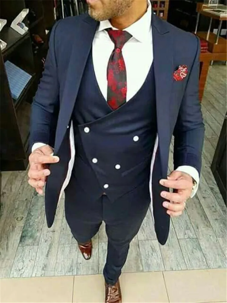 

High Street Classic Men Suit Fashion Wedding Made to order Prom Masculino Hombre Trajes Blazer Tuxedo Costume Homme Men's Suits