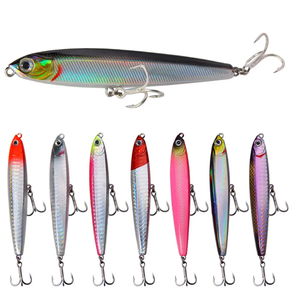 1 шт., 8 см, 14 г, Тонущая жесткая приманка для рыбалки карандаш 3D, воблер с глазками искусственная приманка с крючком для окуня, щуки, рыбы