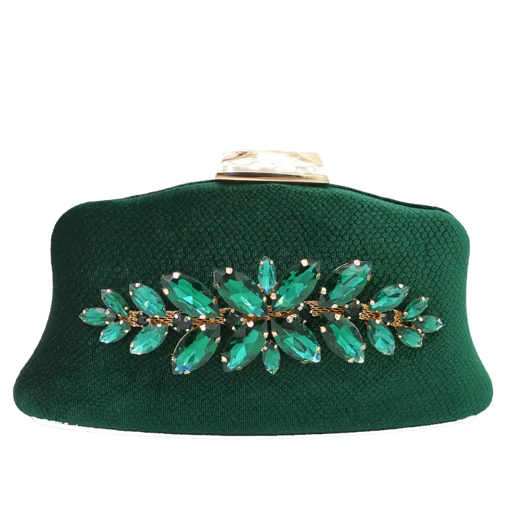 Элегантные женские вечерние сумки и клатчи с двойным цветком зеленого цвета