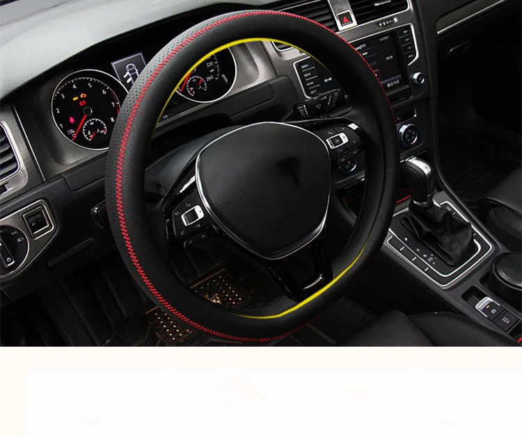 D кольцо из натуральной кожи чехол на руль для автомобиля аксессуары VW Golf 6 Golf 7 GTi Mk7 Polo D форма чехлы на руль