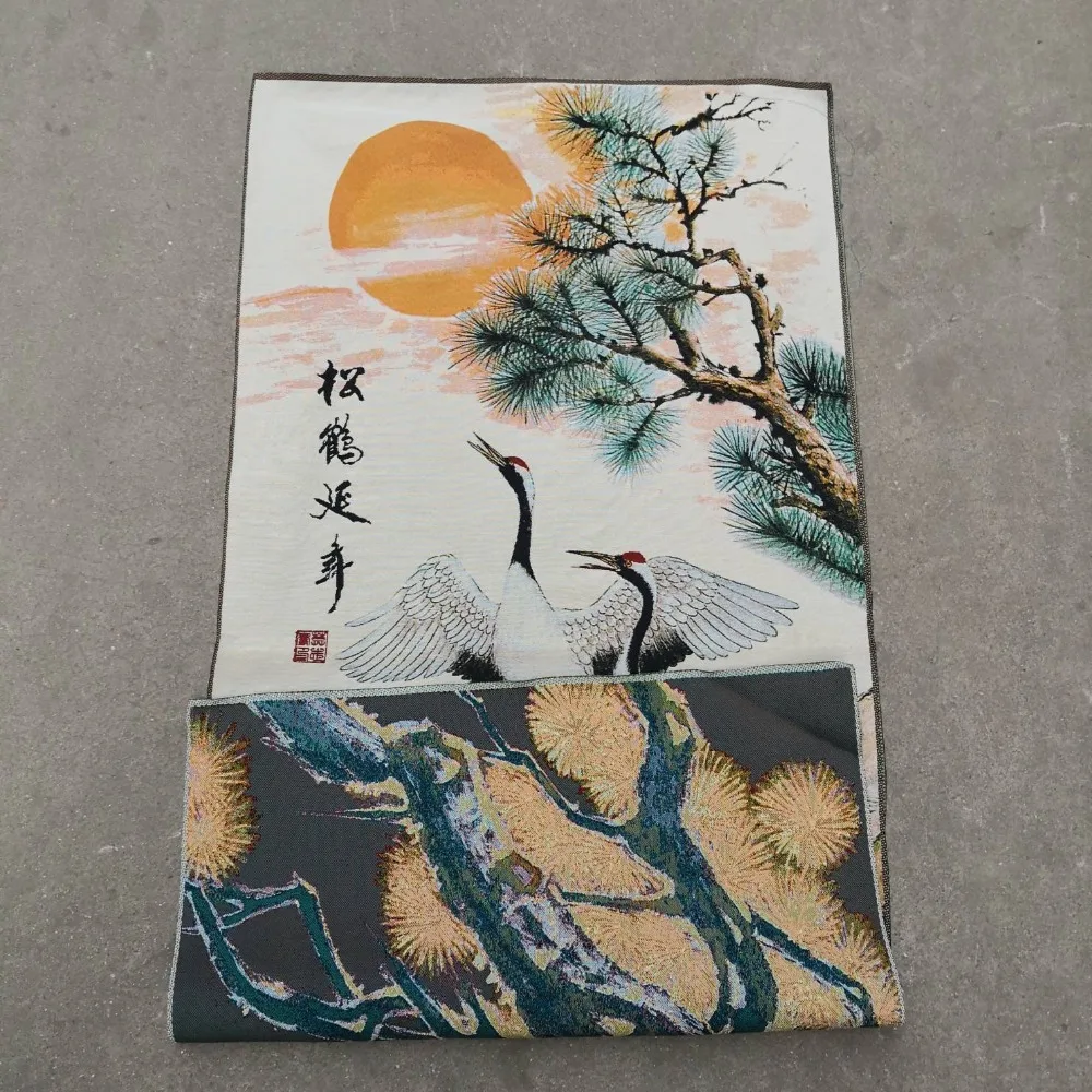 Китайский старинный шелк как подвесная картина вышивка сосновый журавль схема