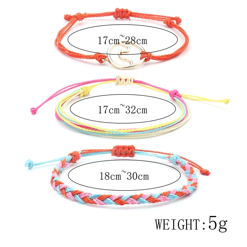BYSPT 3 шт./компл. чистый жизни хиппи бохо пляжное серф браслеты ручной работы Шарм