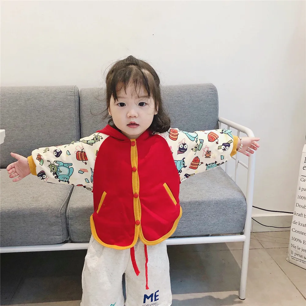 Tonytaobaby/осенняя одежда Новая детская Худи с принтом динозавра и монстра Толстовки