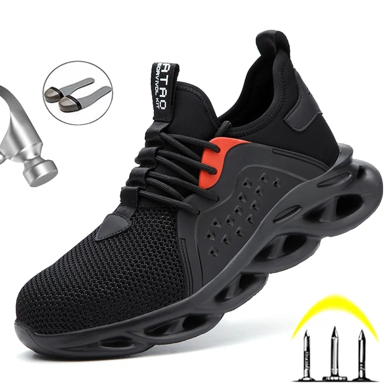 

Indestructible Shoes Men Safety Work Shoes with Steel Toe Cap Puncture-Proof Boots Lightweight Breathable Sneakers Dropshipping