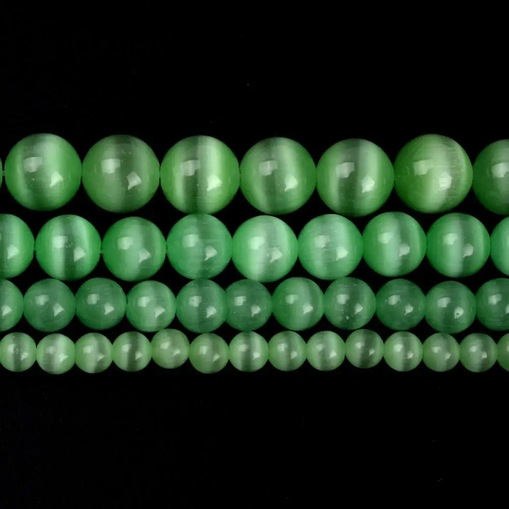 Круглый светильник с натуральным камнем кошачий глаз круглые бусины россыпью