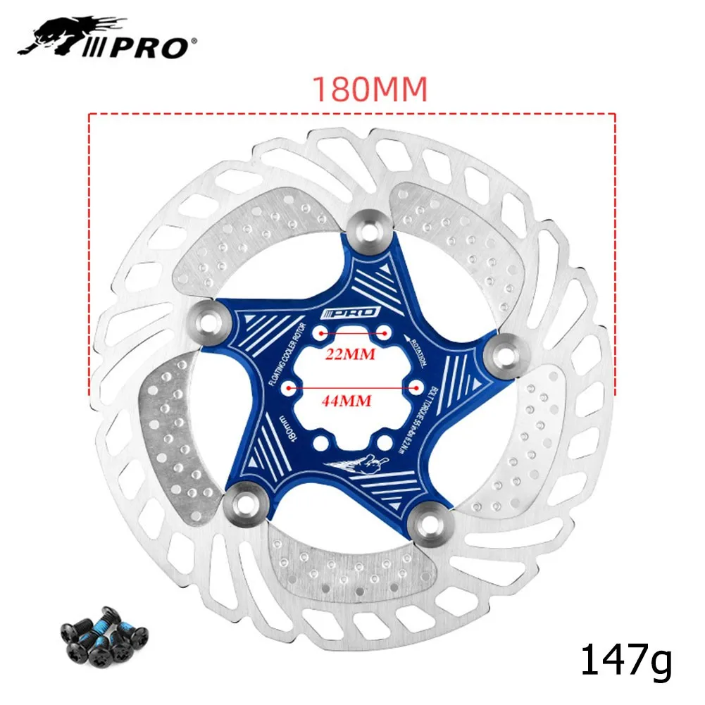 

IIIPRO Floating Disc Brake Discs Mountain Bike Bicycle Brake Pads Six Nail Brake Disc Rotor Aluminum Alloy 140/160/180/203mm