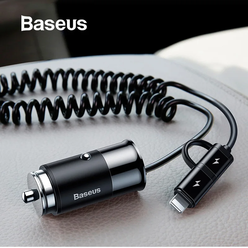 Автомобильное зарядное устройство Baseus для Huawe Xiaomi Мобильный телефон 2.4A USB Type C