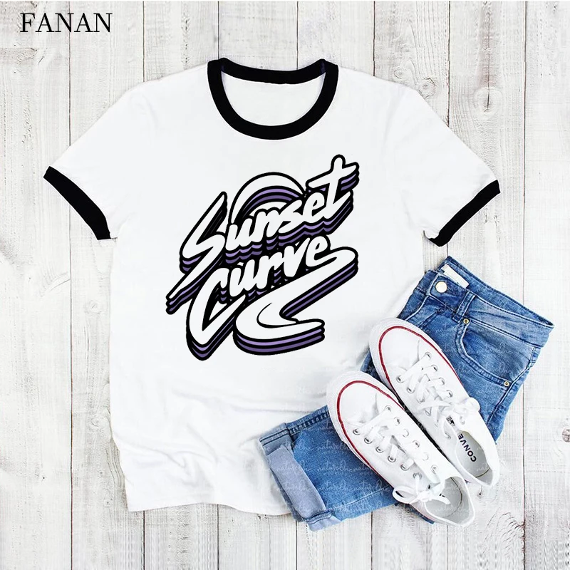 

Julie and The Phantoms T Shirt Women Sunset Curve Print Short Sleeve Around-neck Femme T-shirts Aesthetic Graphic T Shirts Tops