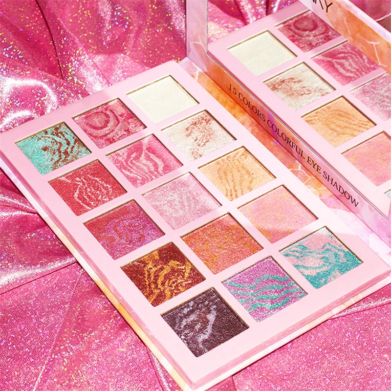 

15 Colors Eyeshadow Palette Glitter Shimmer Powder Matte Metallic Glazed Pigment Waterproof Long Lasting Makeup Eye Shadow
