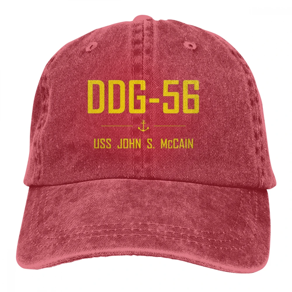 DDG-56 USS John S McCain Casquette Черная мужская и женская джинсовая бейсболка с ремешком