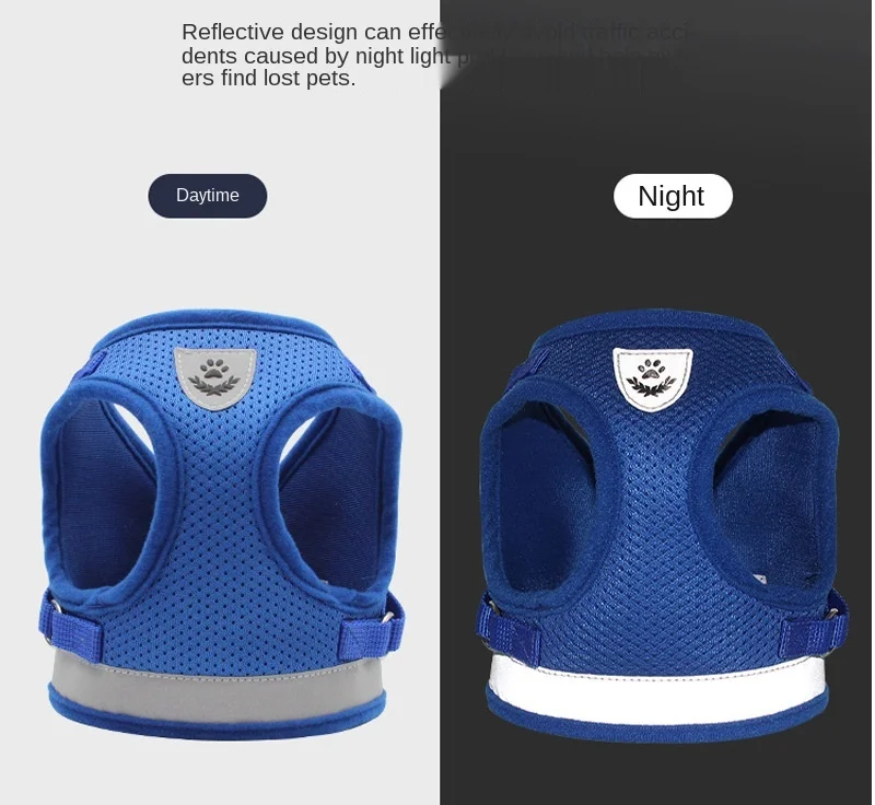 

Dog Harness with Leash Summer Pet Adjustable Reflective Vest Walking Lead for Puppy Polyester Mesh Harness for Small Medium Dog