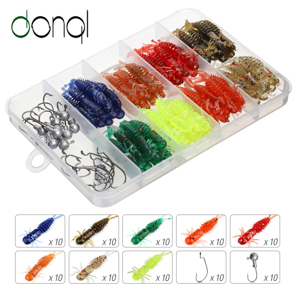 Воблер DONQL 80 шт. силиконовая Мягкая рыболовная приманка для джиггинга из личинки +