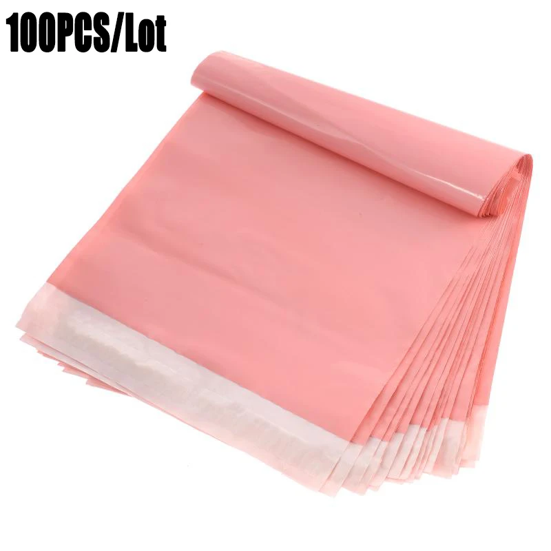 100pcs/lot light Pink Courier Bags Mailing Bags Shipping Bags Self Seal Envelops Plastic Packaging Bag Plastic Bags For Packing