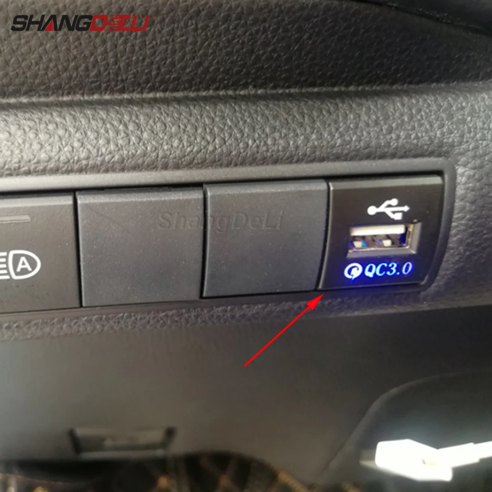 Автомобильное зарядное устройство USB быстрая зарядка QC3.0 автомобильная Кнопка