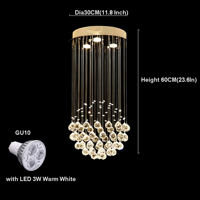 Круглая Люстра для гостиной спальни лестницы люстра Подвесная лампа K9 кристалл