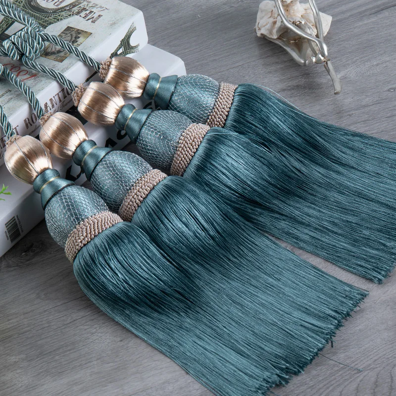 

1 Pcs Curtain Tie Rope Creative Decoration Accessories Hanging Ball Tassel Double Ball Tie Drawstring Rope Hook Tie TJ2085
