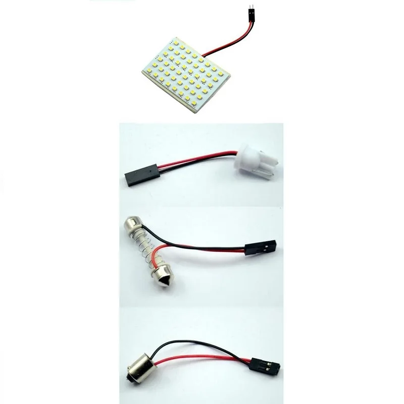 Светодиодная лампа 6 Вт DC12 купольная панельная 48smd 3528 с 3 адаптерами гирлянда Ba9s