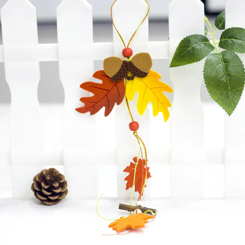 Креативный мультяшный фетровый ежик кленовый лист украшение для дома подвеска