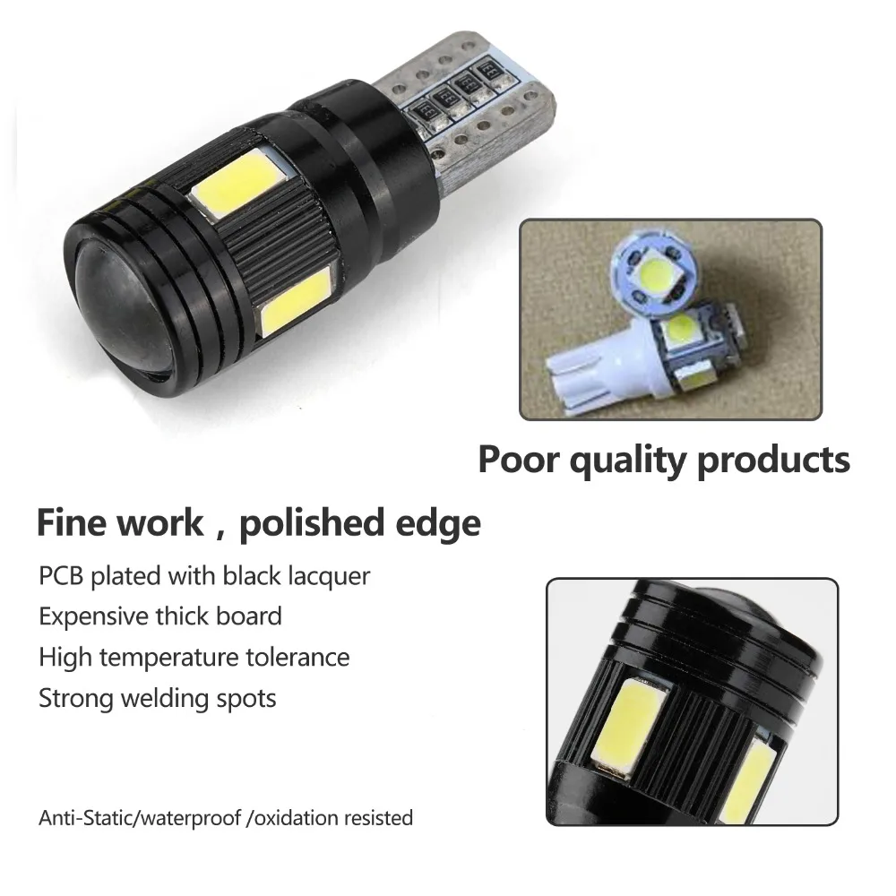 2 шт. Стайлинг автомобильный светодиод T10 Canbus 194 W5W 6 SMD 5630 парковочная лампа без