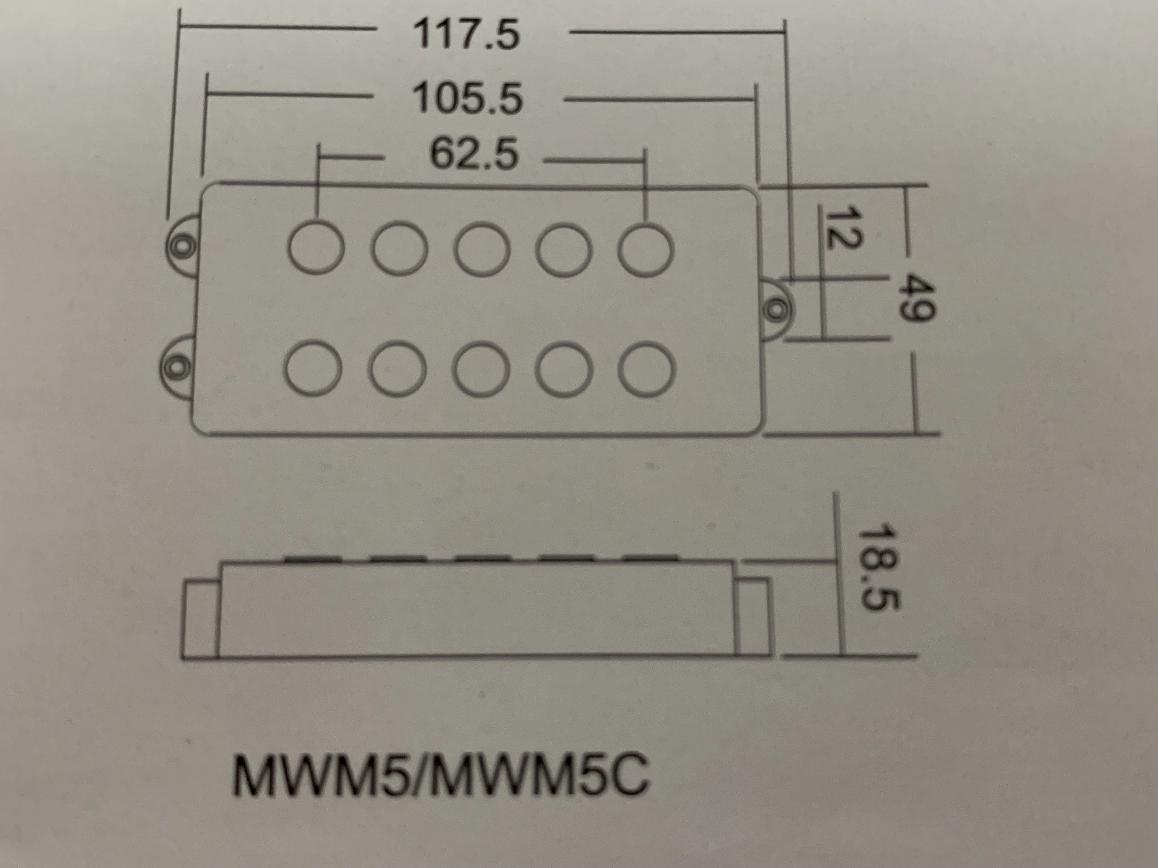 Wilkinson Lic звукосниматель для бас-гитары для 5 струн MWM5 Musicman