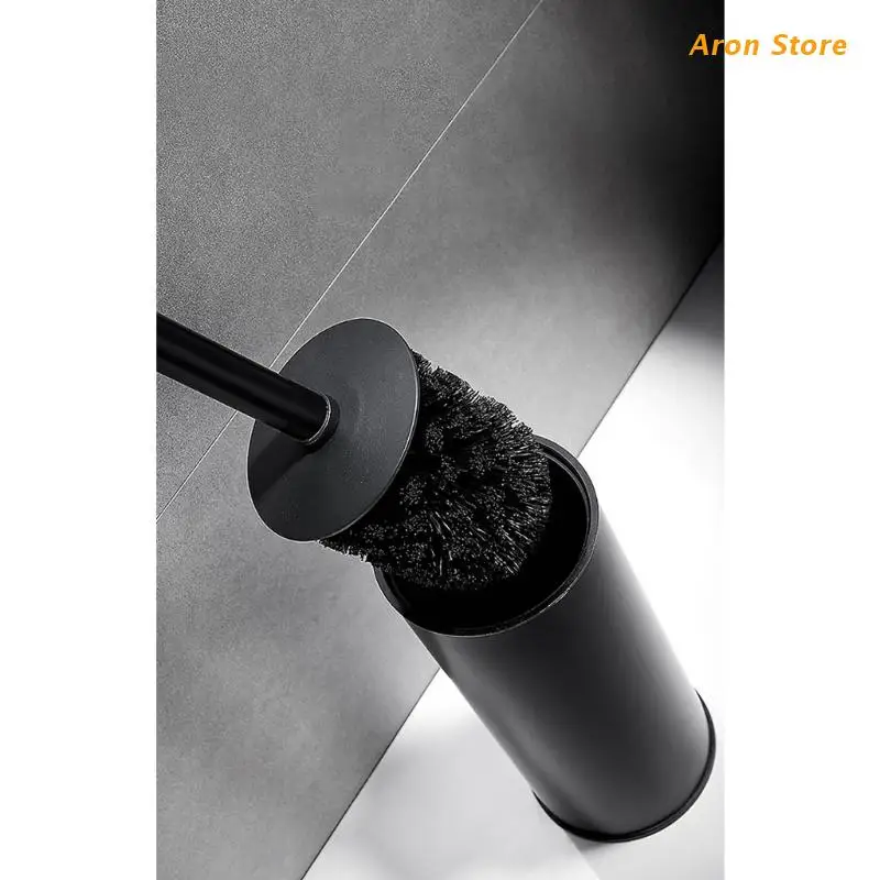 

Stainless Steel Toilet Brush and Holder Wall Mounted Cleaning Brush With Removable Drenching Tank Bathroom Accessories