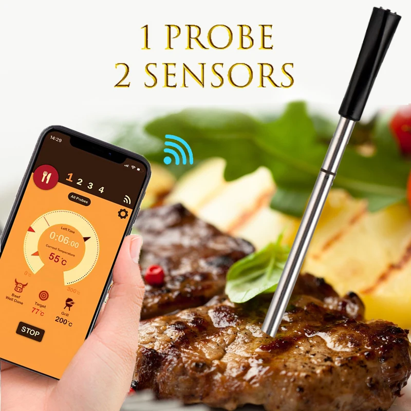 

Digital Food Thermometer Barbecue Bluetooth Wireless Thermometer Meat Candy Fry Dinning Household Thermometers Kitchen Tools