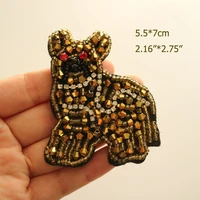 2pcslot lion rhinestone beaded patches for clothing sew on sequin applique anime decorative parches for clothes backpack