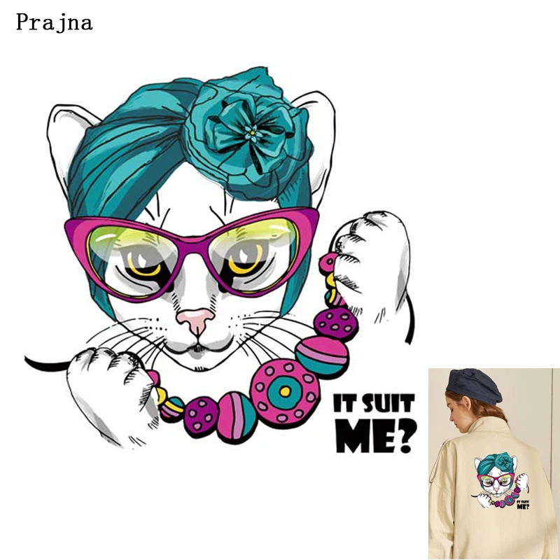 DIY милые наклейки с животными Печатный кот термоперенос для одежды модные