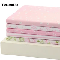 teramila pink fat quarters cotton fabric 5 pcs 40cm50cm for sewing quilt patchwork scrapbooking flowers cloth kids bedding