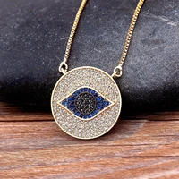 hot sale lucky blue evil eye pendant choker top quality copper zircon charms necklace party birthday jewelry gift for women men