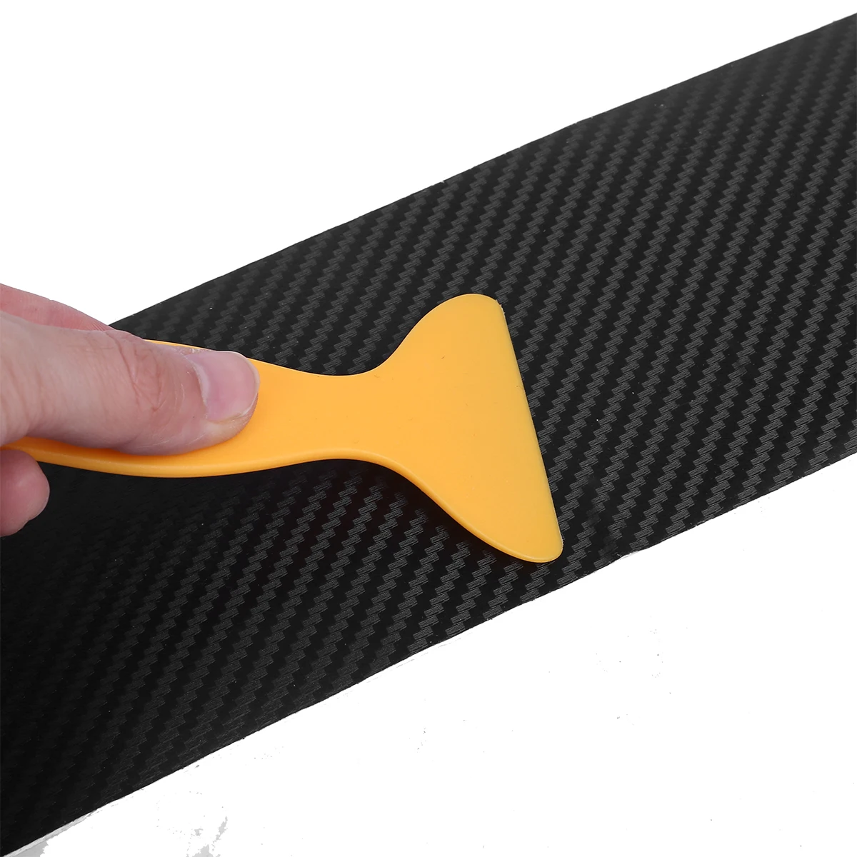 Стильная черная 3D наклейка на порог багажника из углеродного волокна