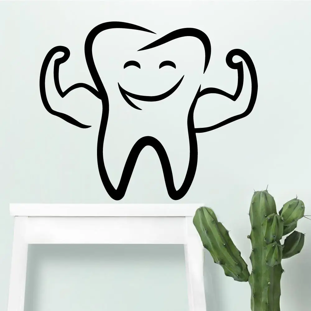 Современные зубы наклейки на стену персонализированные креативные для