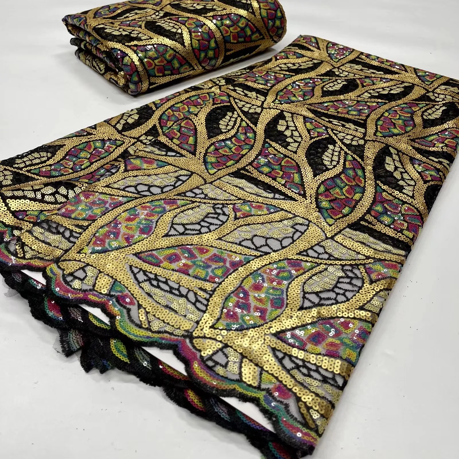 Блестящая многоцветная ткань с маленькими блестками 2022 Высококачественная