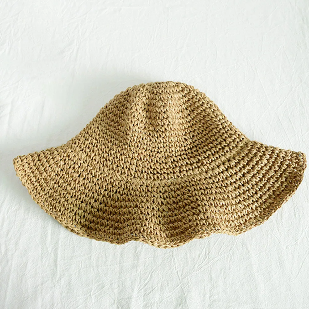 

Fashion All-match Foldable Straw Hat Female Summer Outing Outdoor Sun Hat Korean Holiday Summer Hat Seaside Beach Hat