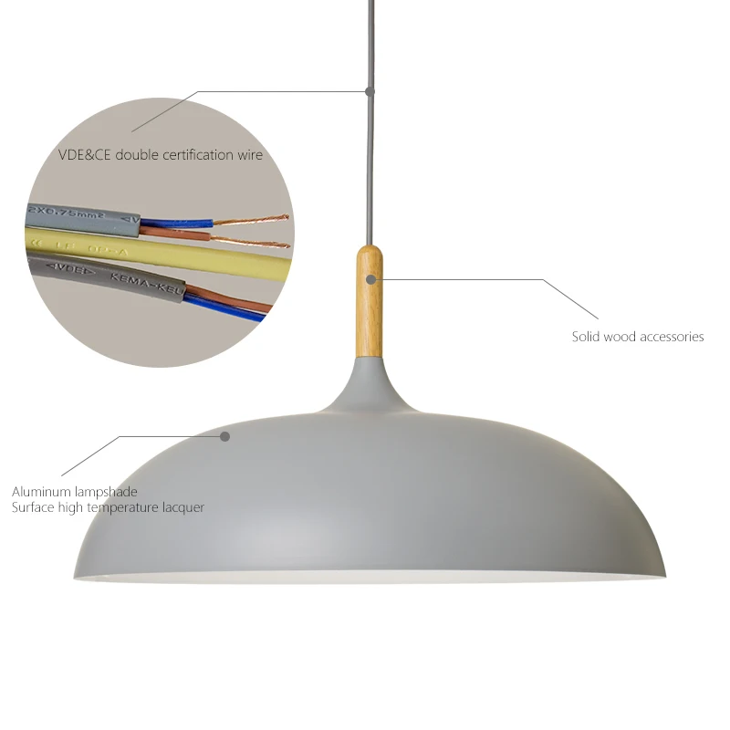 

Led Nordic Minimalist Pendant Lights Bar Cafe Restaurant E27 Wood Aluminum Lampshade Colorful Pendant Lamps AC110V/220V