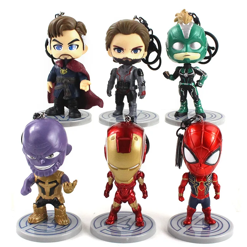 Брелки с супергероями Мстители Локи Капитан Америка Черная пантера Тор