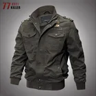 Куртка-бомбер мужская хлопковая, тактическая верхняя одежда в стиле милитари, много карманов, летные армейские пальто, большие размеры 6XL, зима